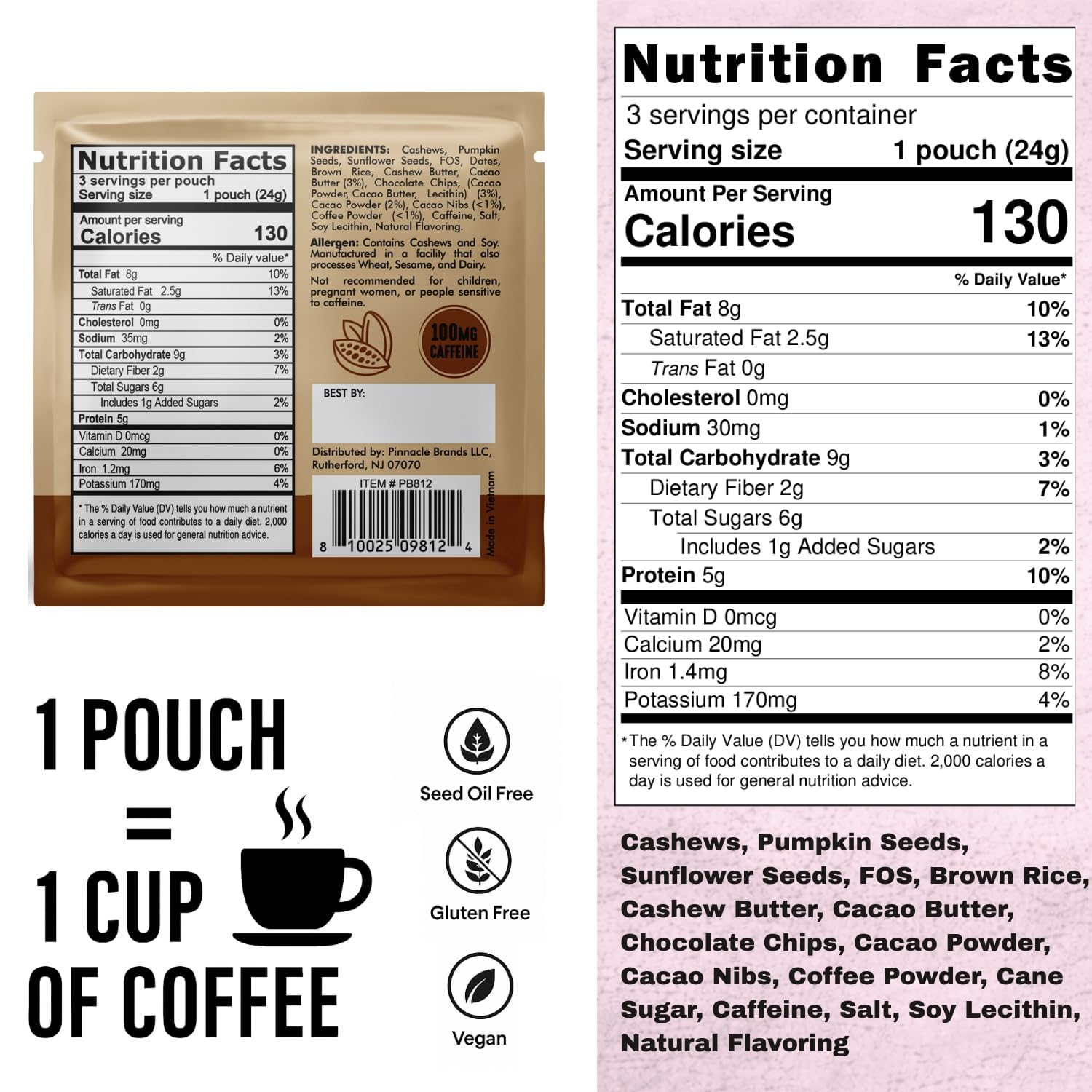 GetUp - Caffeinated Granola Bites - Variety Pack (10 Pack) - 100mg Caffeine Energy Bites - Gluten-Free, 0 Seed Oils, All Natural - Coffee Alternative