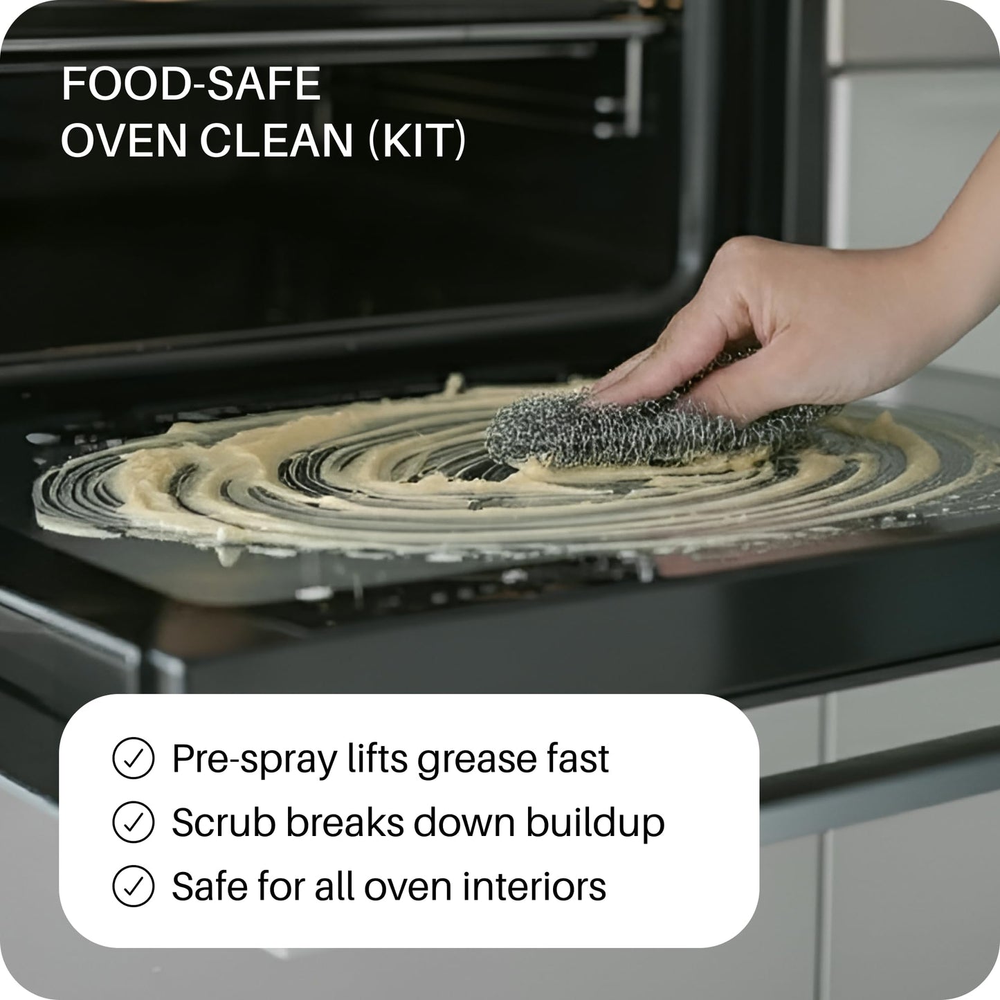 Everneat Oven Cleaning Kit: Natural Oven Cleaner and Kitchen Cleaner | Heavy Duty | Grill, Cooktop, Rack | Fume-free| Non-toxic | Safe to Clean All