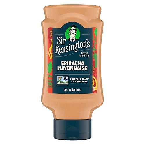 Sir Kensington's Mayonnaise Sriracha Mayo For A Delicious Condiment Dip and Dressing Gluten Free Non-GMO Project Verified Shelf-Stable 12 oz