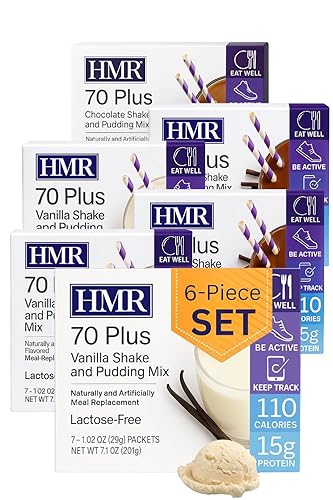 HMR 70 Plus Vanilla + Chocolate Shake & Pudding Mix COMBO | Meal Replacement Powder | Lactose-Free | 15g Protein | Easy to Make | Low Calorie | 42