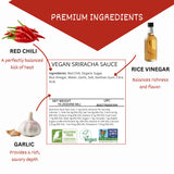 24Vegan All Natural Sriracha Hot Sauce - Clean Label, Chili Garlic Flavor, Non-GMO, No Preservatives, Certified Vegan Hot Sauce | 15.2 fl oz