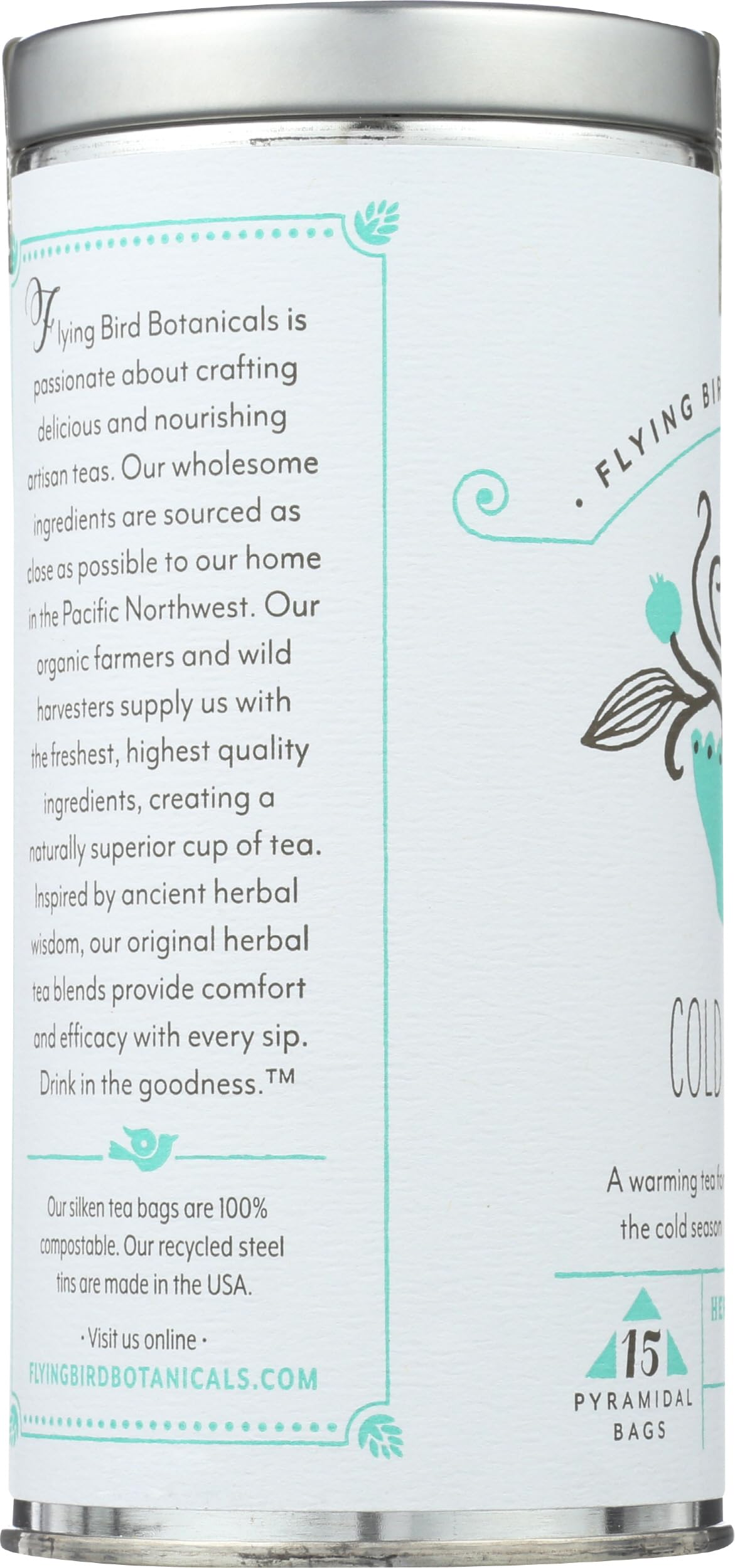 FLYING BIRD BOTANICALS Tea, Cold Comfort, 15 CT