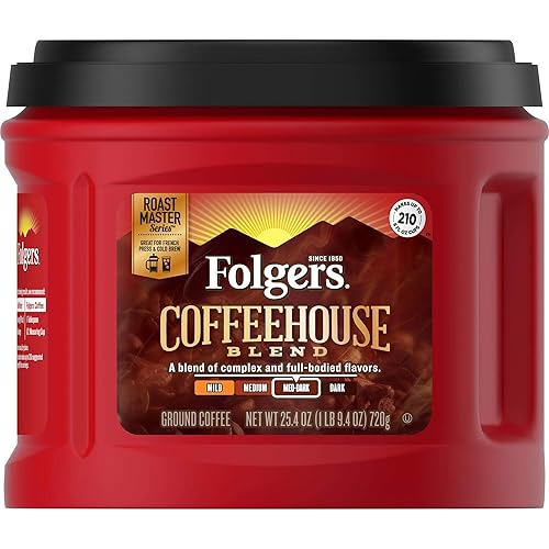 Folgers Coffeehouse Blend Coffee, Medium Dark Ground Coffee, 25.4 Ounces (Pack of 1)