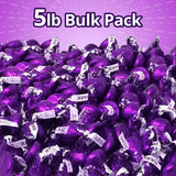 Bulk Dark Chocolate Kisses Candy 5 Pound Pack - Individually Wrapped Purple Foiled Chocolate Candy Mildly Sweet Treats for Sharing, Party Favors