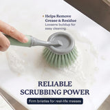 Farberware Dish Brush with Handle - 2 Pack Kitchen Scrub Brush for Dishes, Non-Scratch Dishwashing Brush Set with Firm Bristles for Pots, Pans