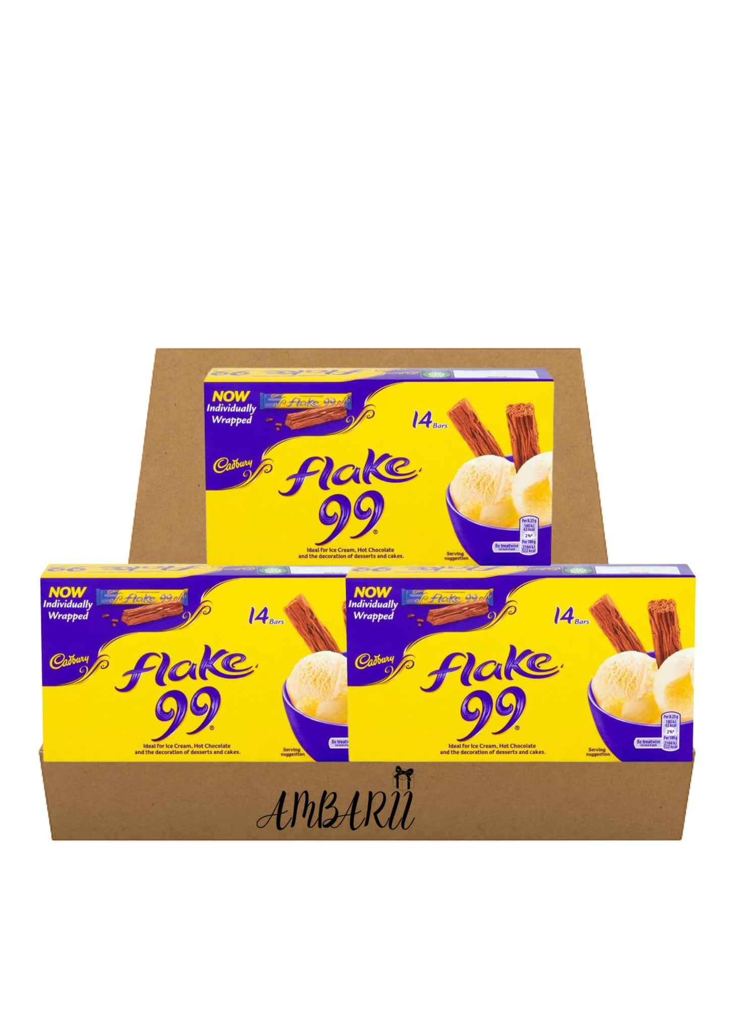 AMBARII Original Flake Pack Imported from the UK England British Chocolate Candy 3 Pack