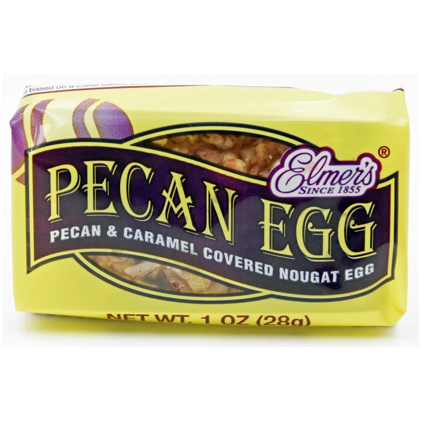 Elmer Pecan Eggs - Pack of 24 - Pecan and Caramel Covered Nougat Egg - Perfect for Easter Baskets and Egg Hunts - Great for Sharing