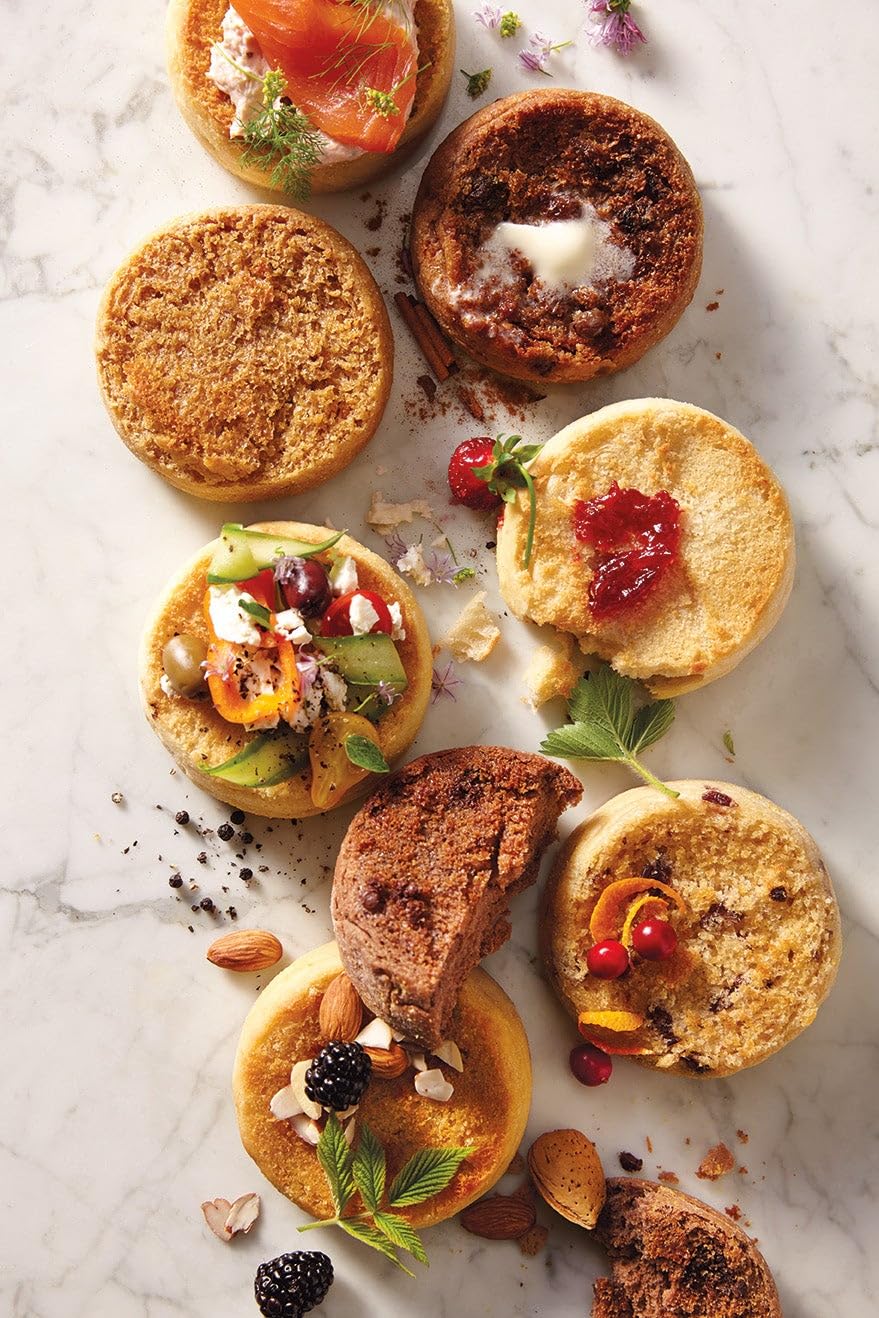 Wolferman's Super-Thick English Muffins, Multi-Grain Honey, Cinnamon Raisin, Blueberry, Cranberry Citrus, And Cherry Blossom, Breakfast Sandwiches