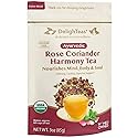 DelighTeas Organic Rose Coriander Harmony Tea | Ayurvedic Loose Leaf Herbal Tea | 60 Servings, 3oz. | Caffeine-free, Sugar-free, Non-GMO, Keto, Vegan