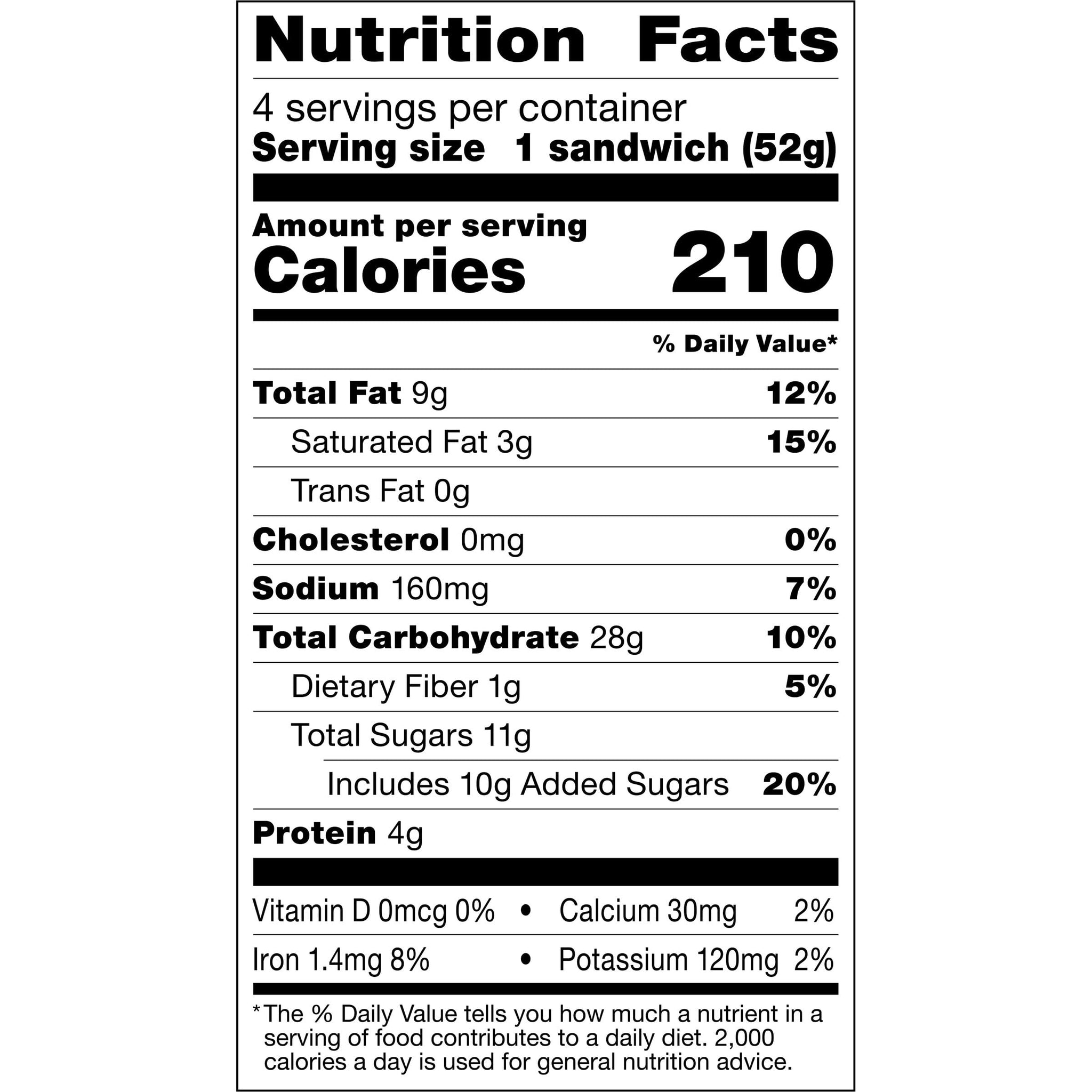 Smucker’s Uncrustables Chocolate Flavored Hazelnut Spread Sandwiches, 4 Count, 1.8 Oz. Each, Frozen