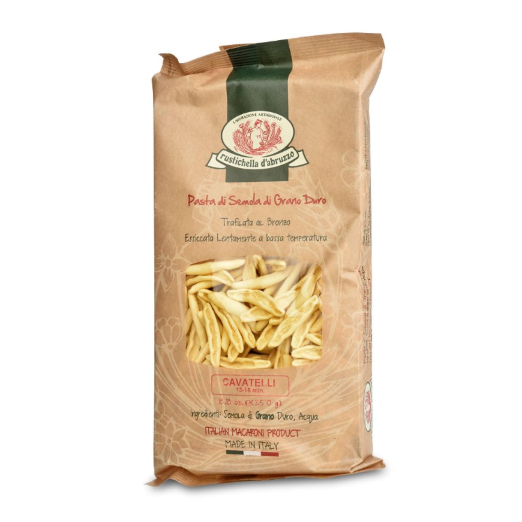 Rustichella d'Abruzzo Cavatelli - 500g Hand-Carved Pasta - Perfect for Soup & Ragù - Classic Durum Wheat from Italy, 1 Pack