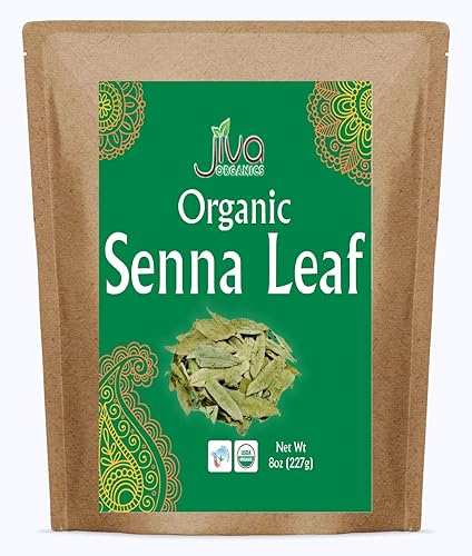 Jiva Organics Organic Senna Leaf 8 Ounce Bulk Bag - Cut & Sifted Tea - Non-GMO - Senna Alexandrina, Folium Sennae