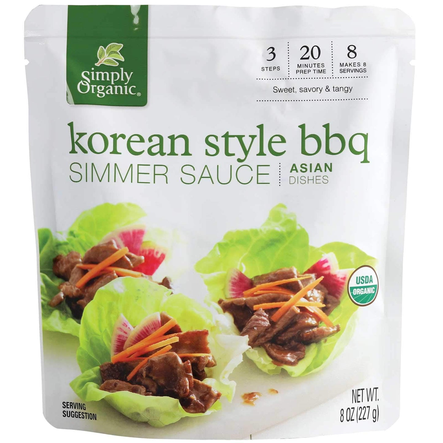 Simply Organic Korean BBQ Simmer Sauce, Certified Organic | 8 oz | Pack of 6