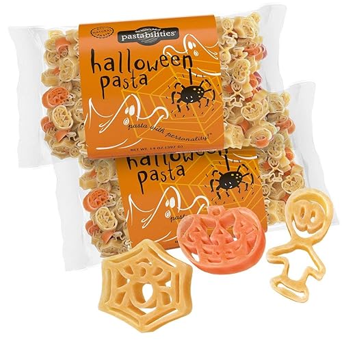 Pastabilities Fun Shaped Pasta for Kids - Halloween - Pumpkin Spider and Ghost Holiday Theme, Non-GMO Natural Wheat and Vegetable Pasta, All-Natural
