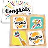 Congrats Gift Cookies Congratulations Gift Basket 4 Pack For Kids Men Women Graduation Friend New Job New House Promotion | Nut Free | Kosher