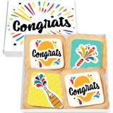 Congrats Gift Cookies Congratulations Gift Basket 4 Pack For Kids Men Women Graduation Friend New Job New House Promotion | Nut Free | Kosher
