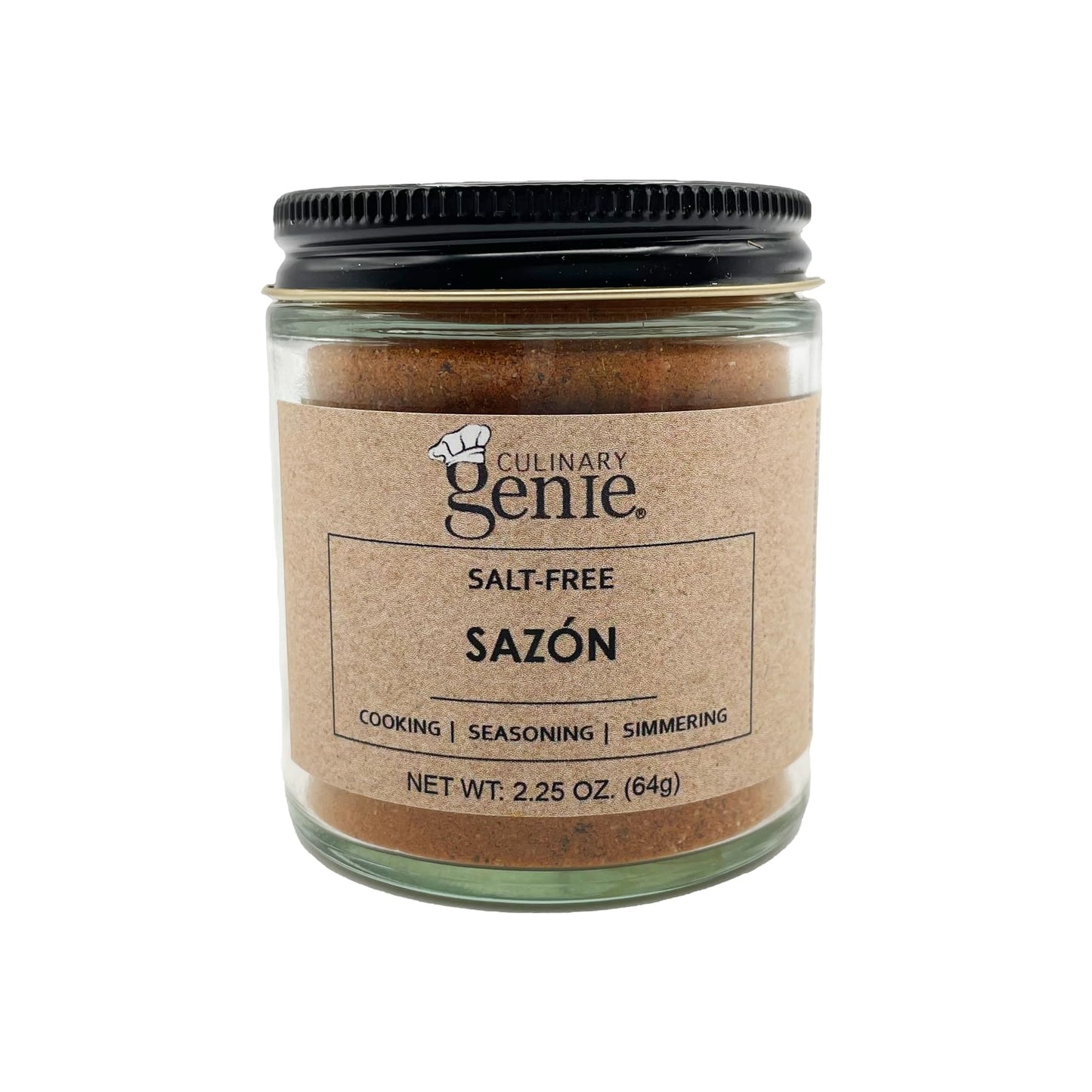 Culinary Genie Salt-Free Sazón Seasoning Blend - Organic Latin Spice Mix with Annatto, Garlic & Cumin, No Salt Added, No MSG