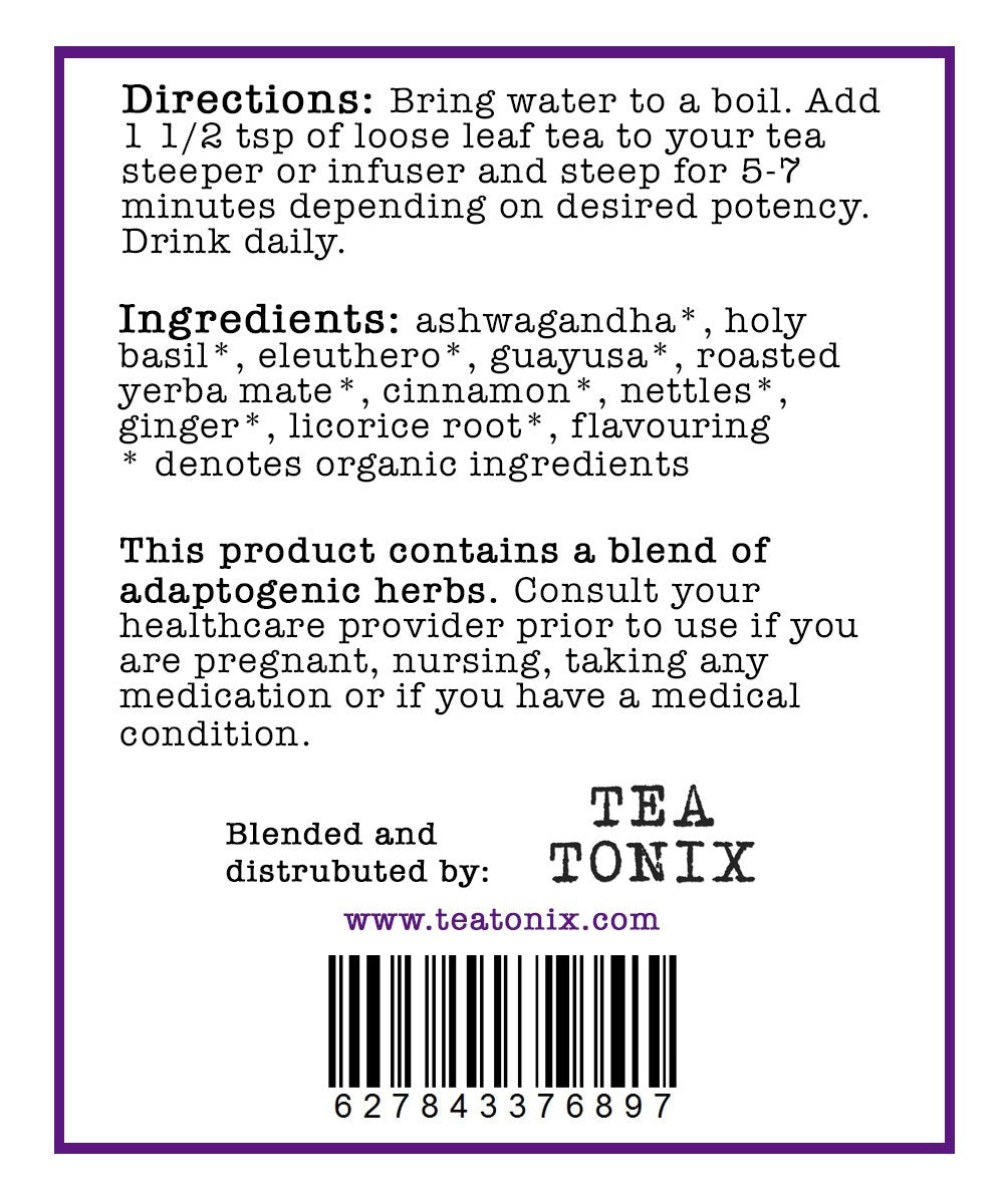 BE RESILIENT Tea with Ashwagandha, Holy Basil, and Eleuthero 60g (2.12oz) - Herbs to Help Recover from Stresses while Nourishing the Adrenals