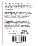 BE RESILIENT Tea with Ashwagandha, Holy Basil, and Eleuthero 60g (2.12oz) - Herbs to Help Recover from Stresses while Nourishing the Adrenals
