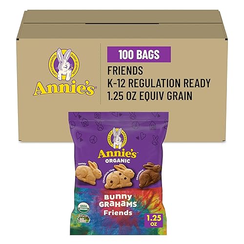 Annie's Organic Bunny Grahams Snack, Chocolate Chip, Chocolate & Honey, 1.25 Oz, 100 Count