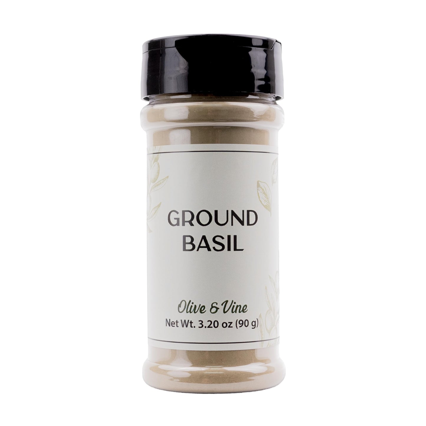 Olive & Vine Ground Basil, Herbaceous Flavor, Seasoning for Pasta, Soups, Salads, with Rich Tradition, Authentic Taste, For Global Recipes (3.20