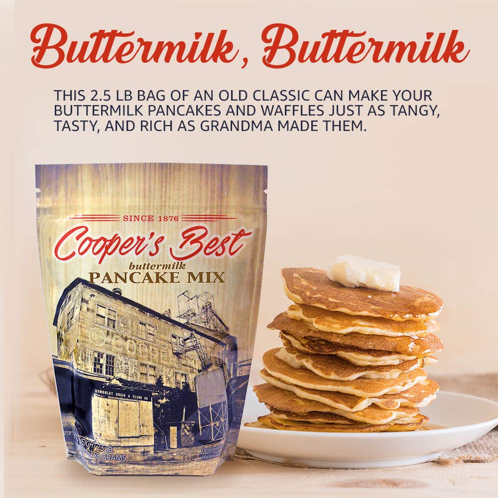 Cooper’s Best: Buttermilk Pancake and Waffle Mix (2.5 LB Bag) - Based On Original 1876 Recipe - An Old Favorite Perfect for Any Time - Premium Milled Flour - Made in the USA - 28 Servings
