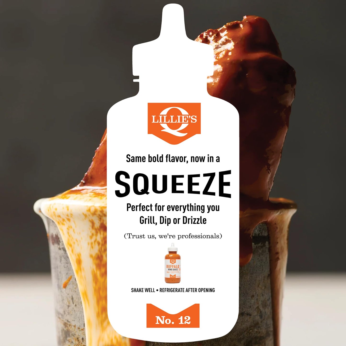 Lillie's Q - Buffalo Wing Sauce, Classic Buffalo Sauce Made with Real Butter & Cayenne, 0g Sugar, Keto Friendly, Wing Sauce for Chicken, Squeeze