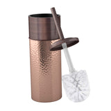 nu steel Round Shape Stainless Steel Toilet Brush Holder for Bathroom Copper Color Finish Comes with a Complete Plastic Liner Inside to Prevent
