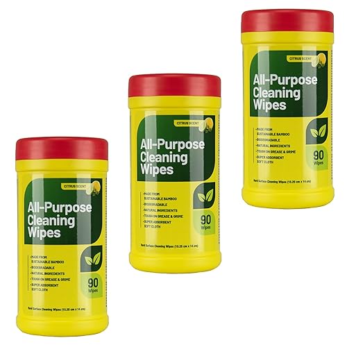 RTS Companies Inc All Purpose Cleaning Wipes, Citrus Scent, Biodegradable, Multi-Surface, 90 Wipes (3 Pack)
