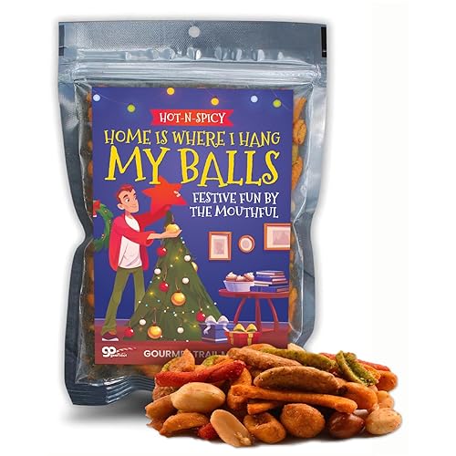 Christmas Balls Trail Mix Spicy Snacks for Men Christmas Lovers Gift Basket Filler Xmas Ideas Mens Stocking Stuffers Spicy Sriracha