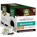 SOLLO Brain Power Dark Coffee Pods MCT & Essential nutrition, Nootropic Brain Booster, For Memory & Focus Compatible with K-Cup Keurig Brewers, 12