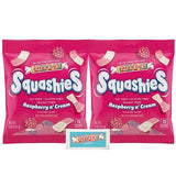Smarties Squashies Foam Marshmallows Gummy Candies & Smarties Sample Packet Variety Pack - Raspberry & Cream Flavored - Allergen Free, Peanut Free
