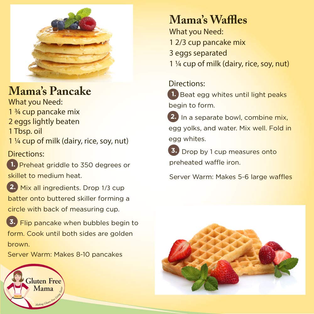 Gluten Free Mama's: Pancake and Waffle Mix - Light and Fluffy - 32 oz Bag