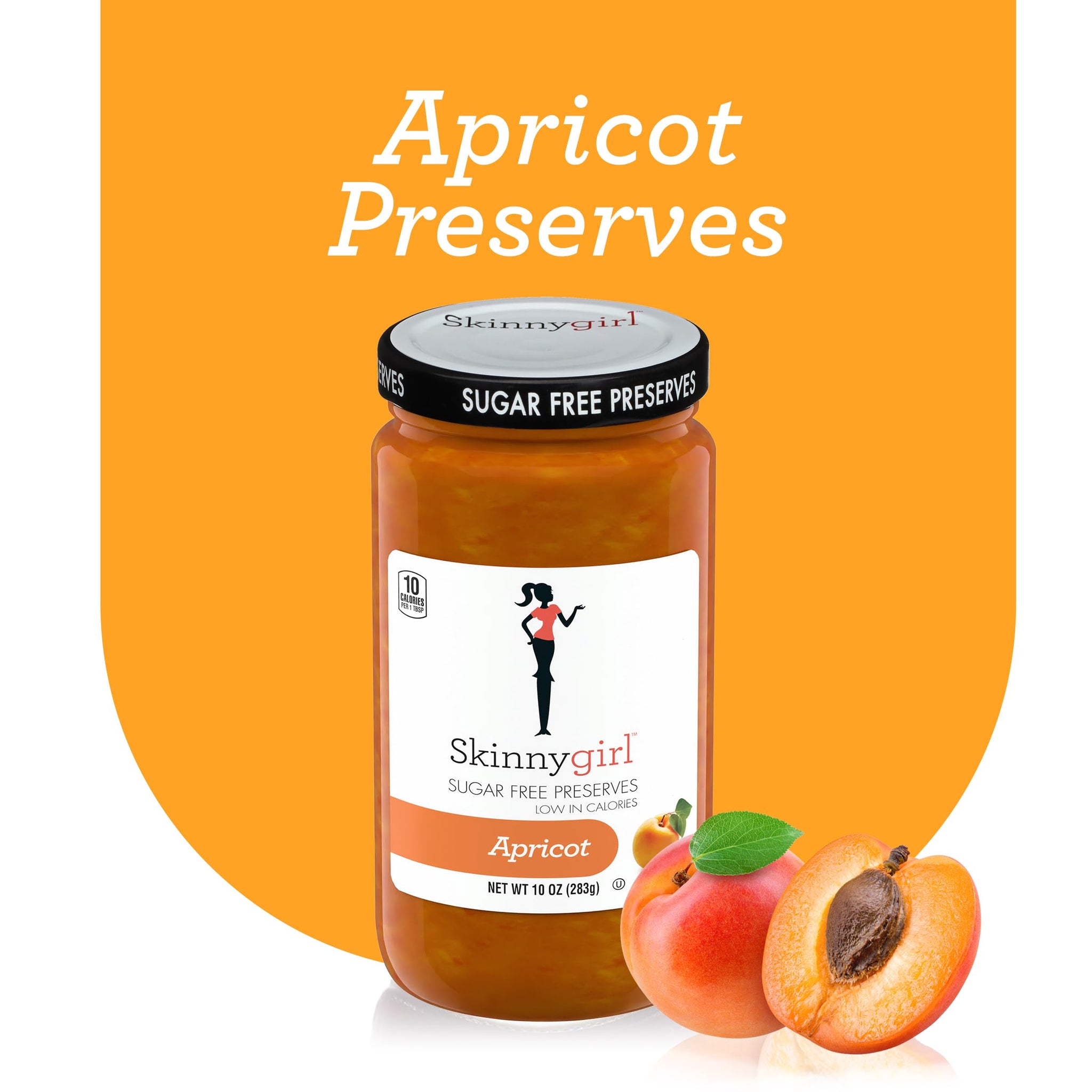 Skinnygirl Sugar Free Kosher Preserves, Apricot, 10 Ounce