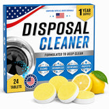 Garbage Disposal Cleaner Deodorizer Tablets, 24 Pack Foaming Disposal Cleaner Tablets, Sink Disposal Cleaner Garbage Disposal Freshener, Citrus