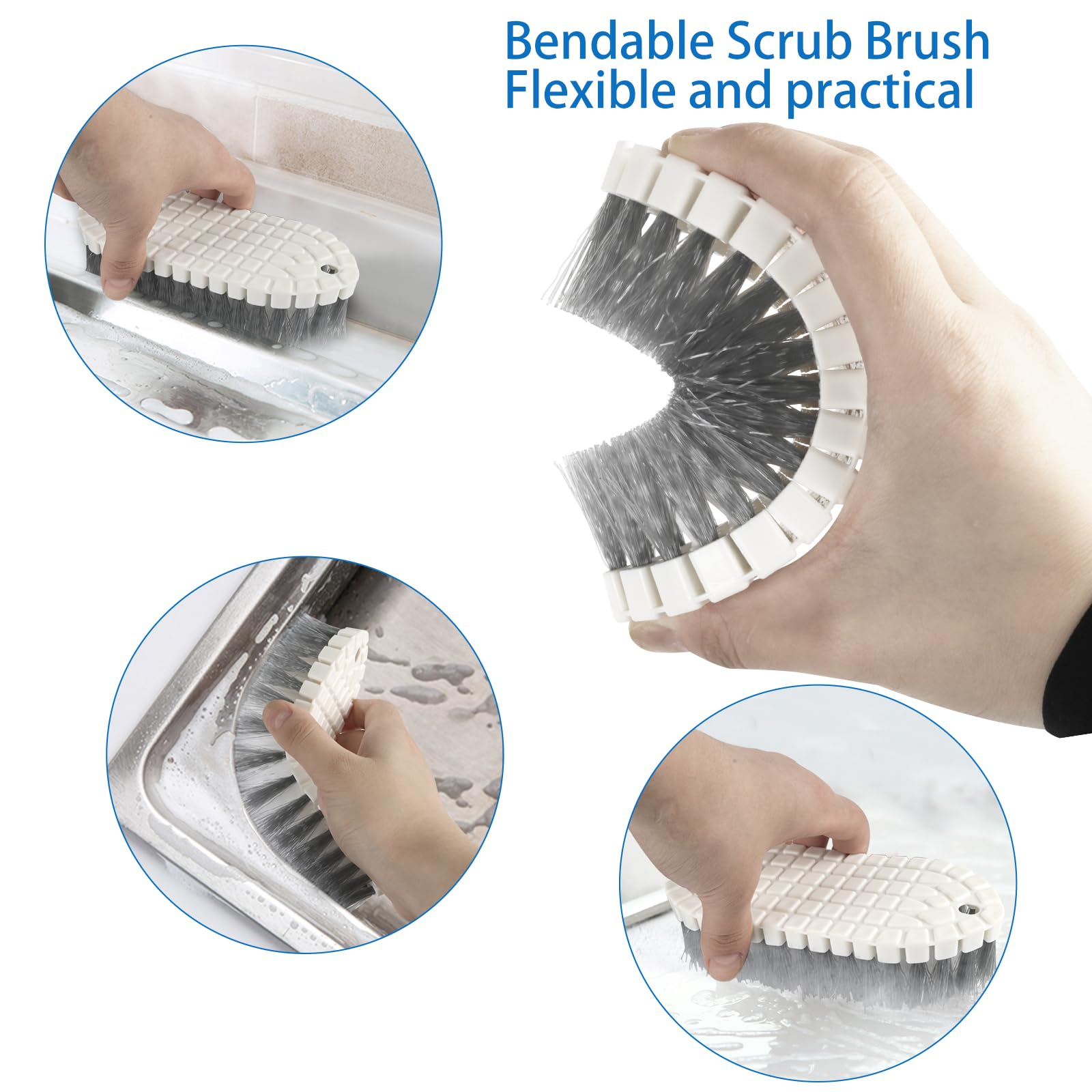6 Pack Multipurpose Household Cleaning Set, Deep Cleaning Brush Set with Grips - Dish, Scrub, Bottle, Shoe, Groove Gap, Keyboard Brush for Kitchen