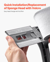 VEVOR Sponge Mop, High-Density PU Sponge Mop with 1 Pcs Sponge Mop Replacement, Easy to Squeeze Sponge Mop with Hook & Loop for Head Change, Fit