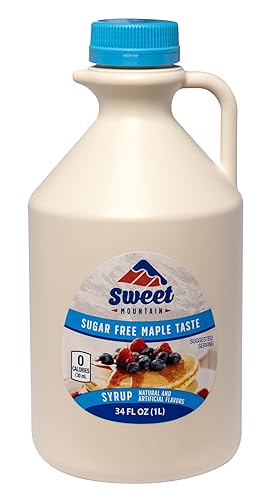 Sweet Mountain - Sugar Free Maple Taste Syrup (34 FL OZ) | Keto Friendly, 0g Carbs, 0 Calories, Diabetic Friendly
