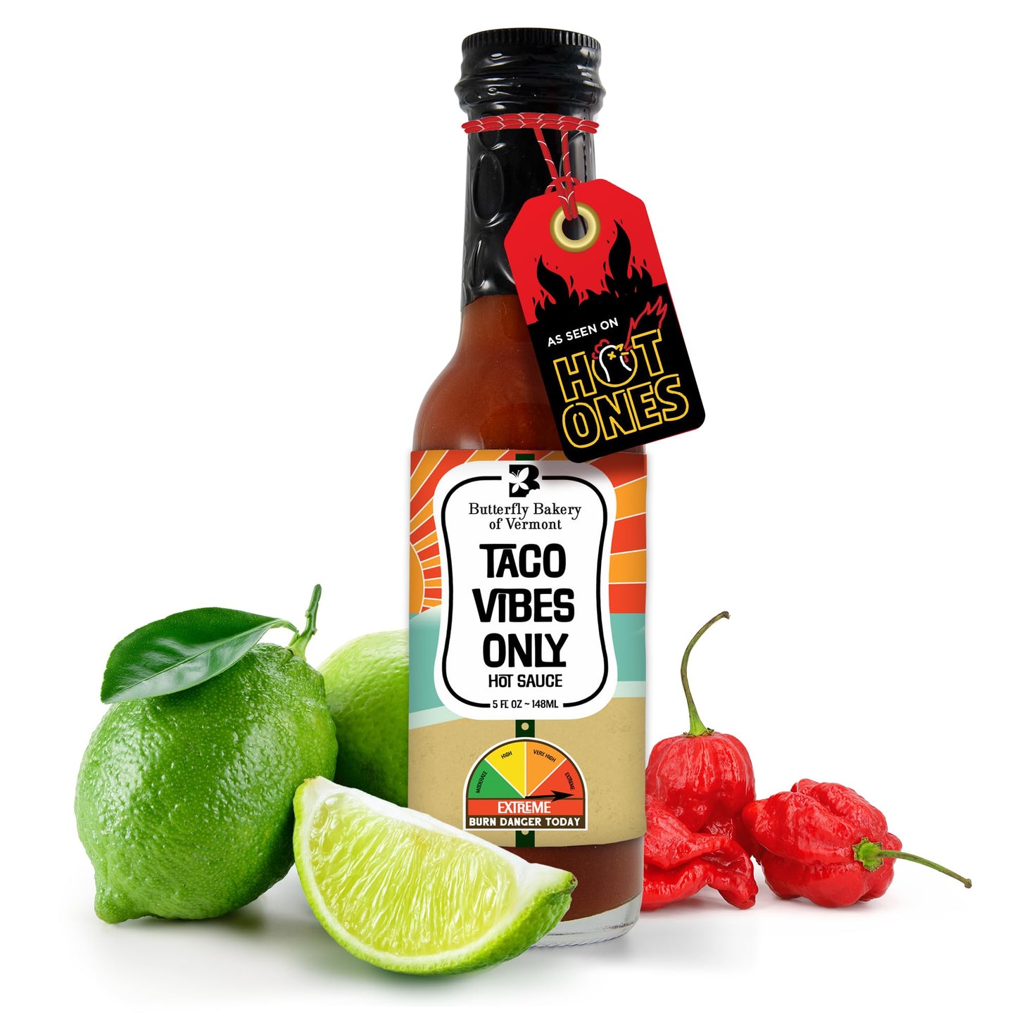 Butterfly Bakery of Vermont Taco Vibes Only Hot Sauce, 5 fl oz
