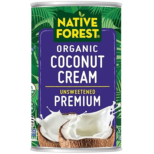 Native Forest Organic Unsweetened Premium Coconut Cream - Heavy Cream, Dairy Substitute, Dairy Free, Non-GMO, USDA Organic - 5.4 Fl Oz (Pack of 12)
