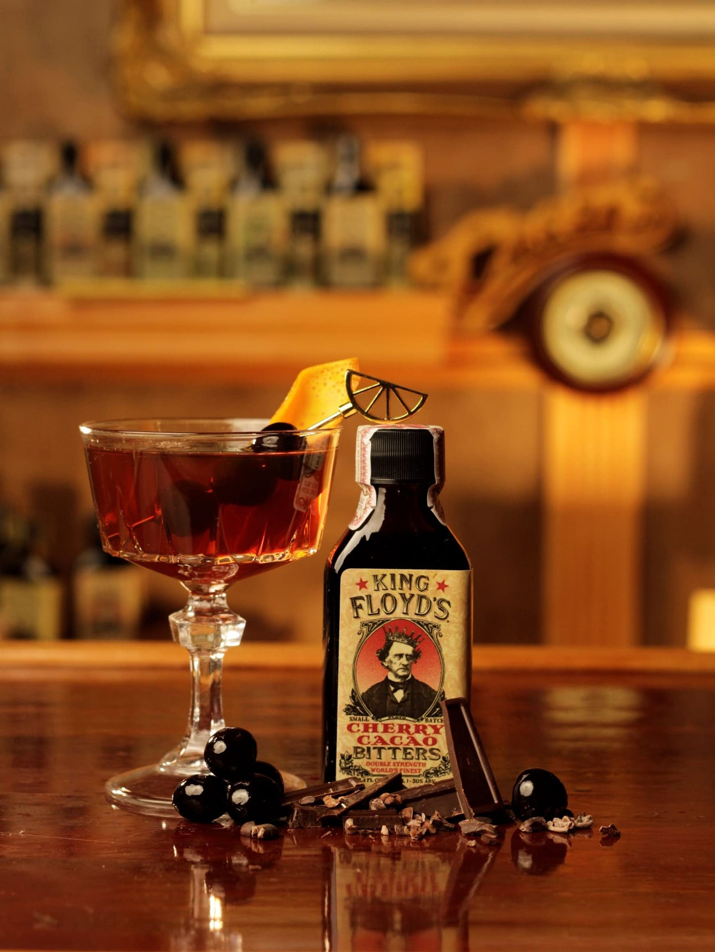 King Floyd's Artisanal Cherry Cacao Bitters for Cocktails (100ml) Hand Crafted, Made from Organic Cacao Nibs & Montmorency Cherries, Unique Luxurious
