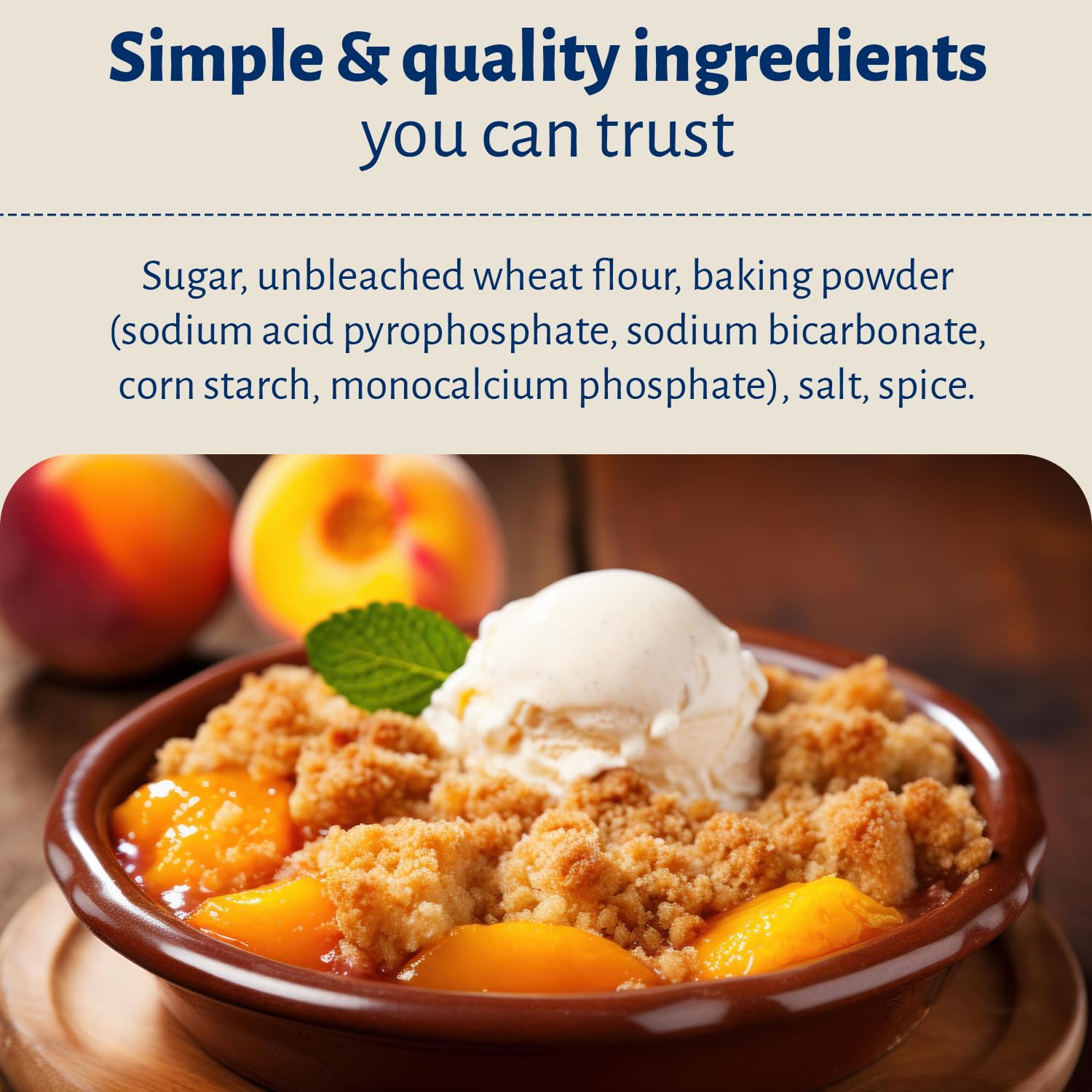 Calhoun Bend Mill Peach Cobbler Mix | Easy to Make Classic Southern Dessert | Versatile Crust Mix for Peach & Other Fruit Fillings | Sweet and Crunchy | Ideal for Baking Enthusiasts - 8 Oz (Pack of 2)