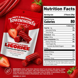 Townesend's Treats Strawberry Licorice Candy (1 pack) - Soft & Chewy Australian Licorice Twists - Gourmet Strawberry Licorice - 12 Ounce Bag - Red