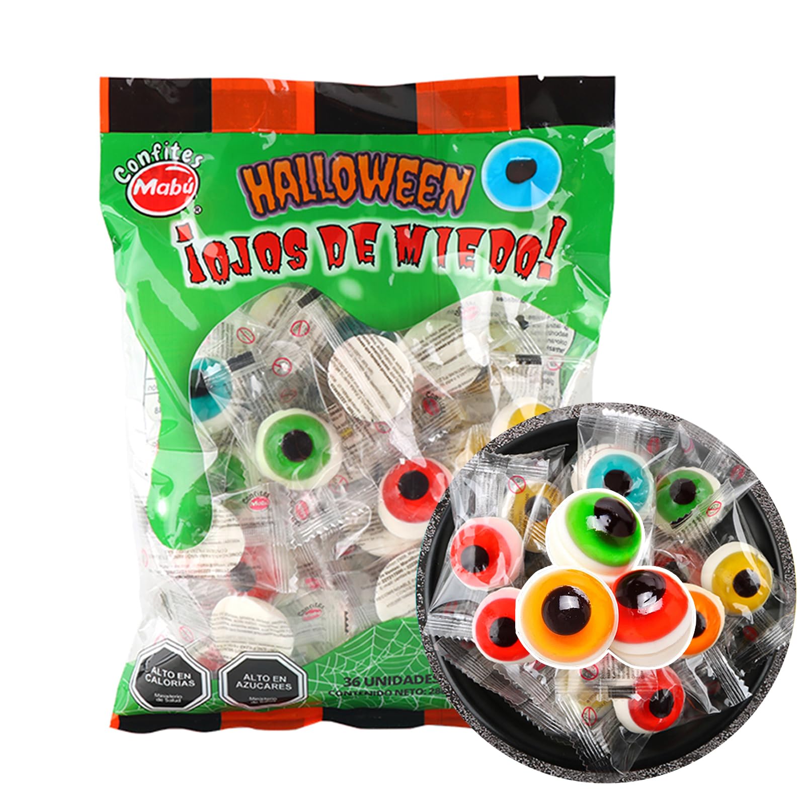 Eye Popping Gummies, 10.16oz Fun Sweet Eyeball Gummy, Chewy Bites Eyeball Gummy Candies Individually Wrapped Jelly Filled for Kids, Novelty Gag Gift
