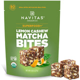 Navitas Organics Lemon Matcha Cashew Superfood+ BITES - Power Snacks - All Natural Plant Based - Clean Energy & Nutrition - USDA Organic, Non GMO