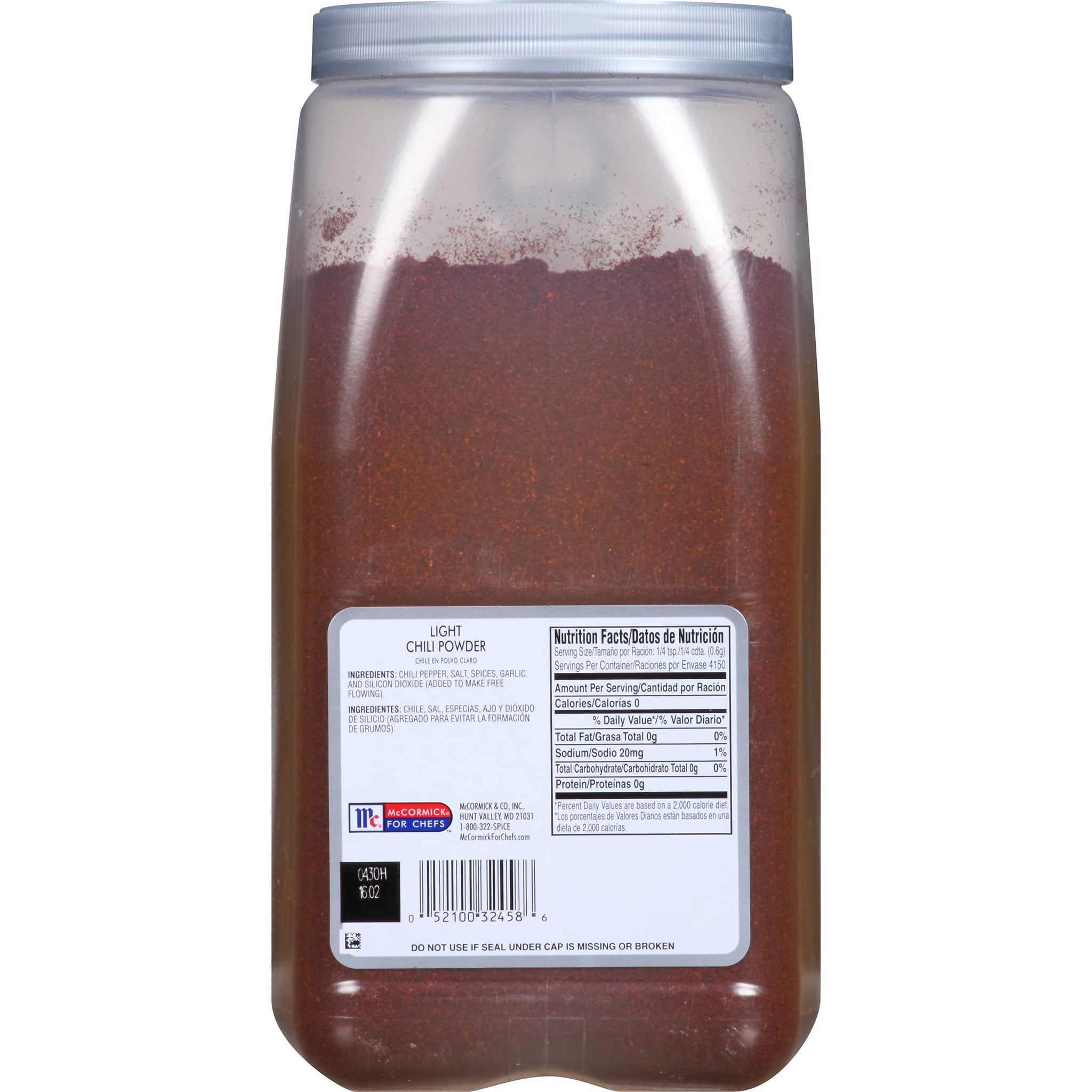 McCormick Culinary Light Chili Powder, 5.5 lb - One 5.5 Pound Container of Bulk Chili Powder for Cooking, Perfect in Tex-Mex and Mexican Cuisines