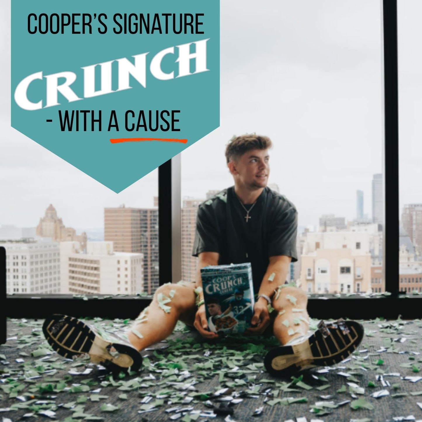 Cooper DeJean Limited Edition Cereal with Green Crunch Berries - Coop’s Crunch Charity Breakfast Cereal - Corn & Oat Puffs - Fun Gift & Collector Box