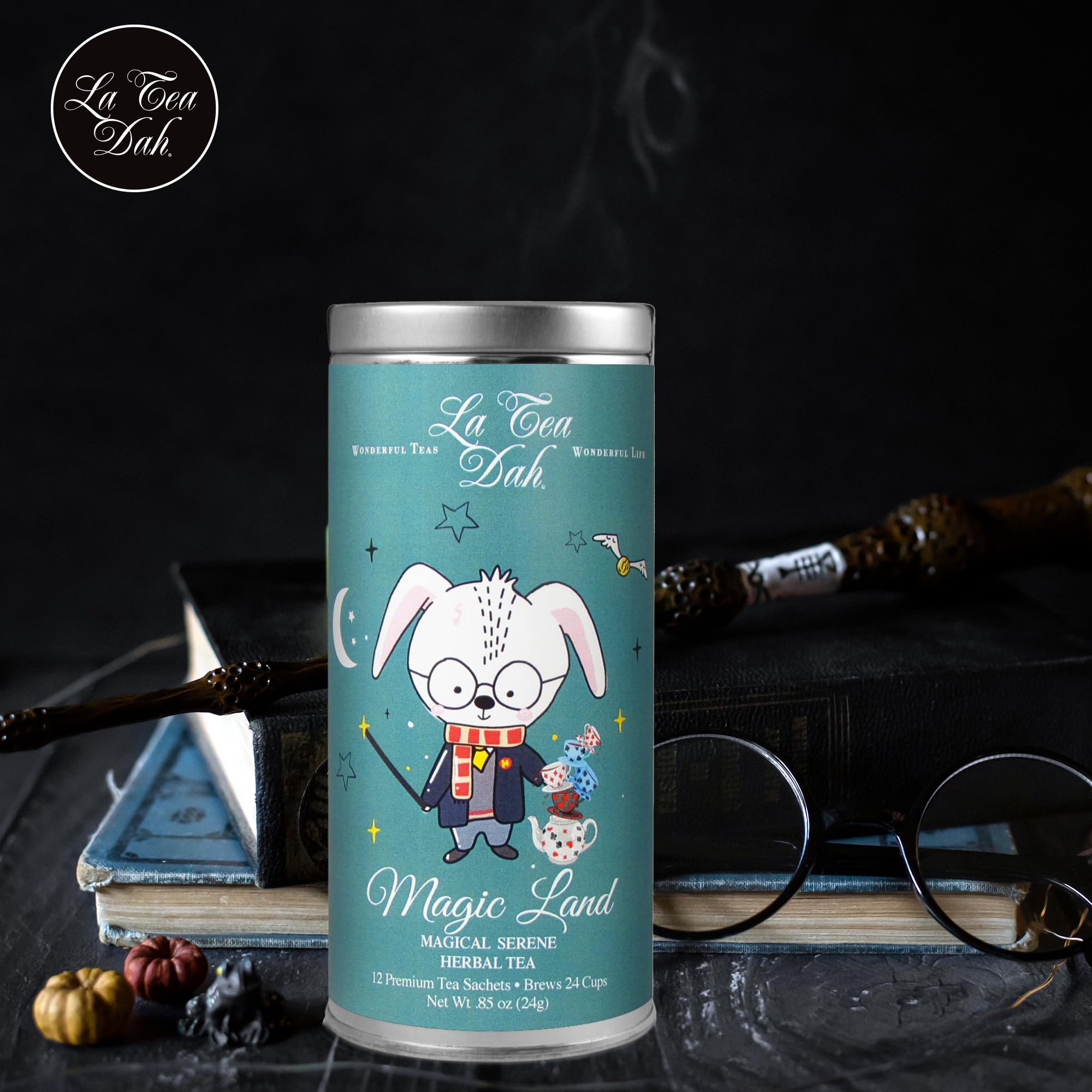 Serene Herbal Tea for Kids by La Tea Dah, Calming Decaf Childrens Tea, Lavender Chamomile Tea Bags Flavored with Lemongrass and Spearmint, Sleepy Tea