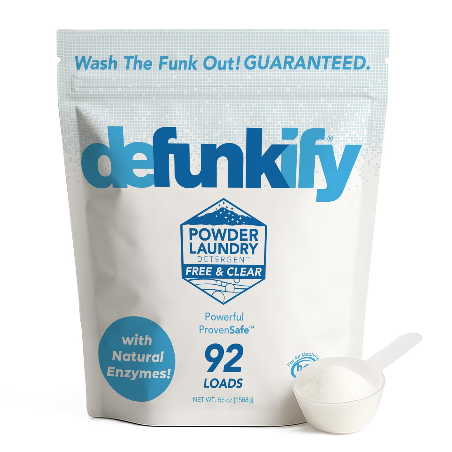 Laundry Detergent, 92 Load. Unscented Enzyme Cleaner Laundry Detergent Powder. Activewear, Outdoor Gear Cleaning Supplies w/Odor Eliminator, Stain