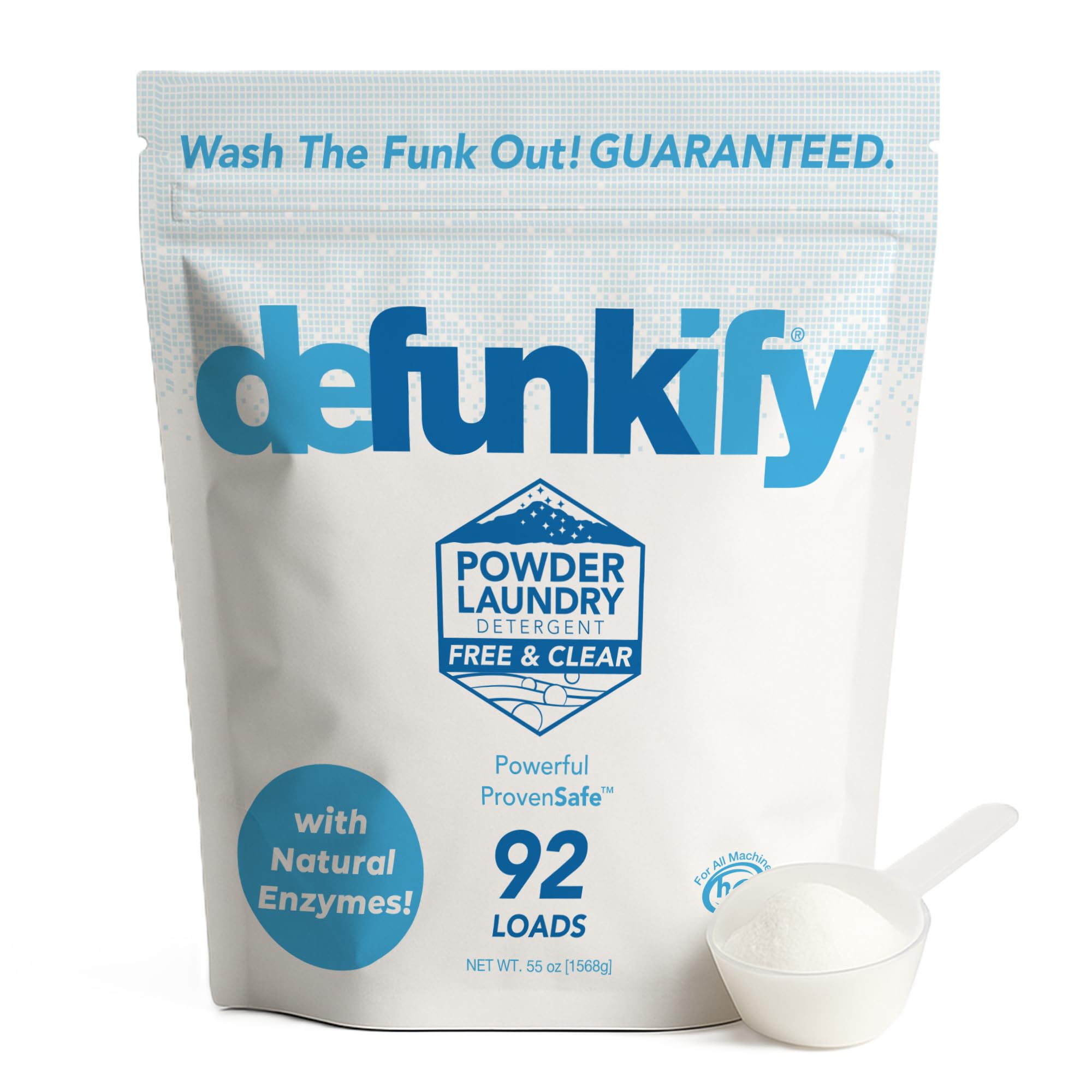 Laundry Detergent, 92 Load. Unscented Enzyme Cleaner Laundry Detergent Powder. Activewear, Outdoor Gear Cleaning Supplies w/Odor Eliminator, Stain